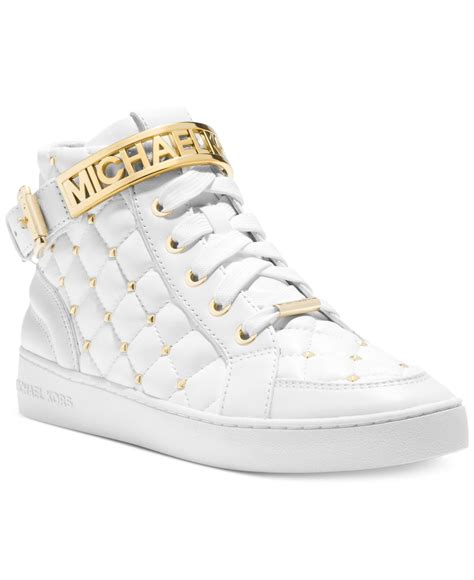 michael kors mens high top white lwather strap|Men's Michael Kors White Products + FREE SHIPPING.